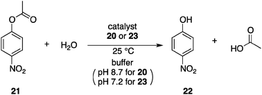 Hydrolysis of p-nitrophenyl acetate (21).