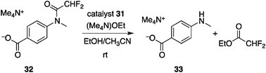 Ethanolysis of activated amide 32.