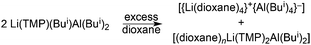 Dioxane-induced ligand redistribution of the monoamido-trialkylaluminate [Li(TMP)(Bui)Al(Bui)2].
