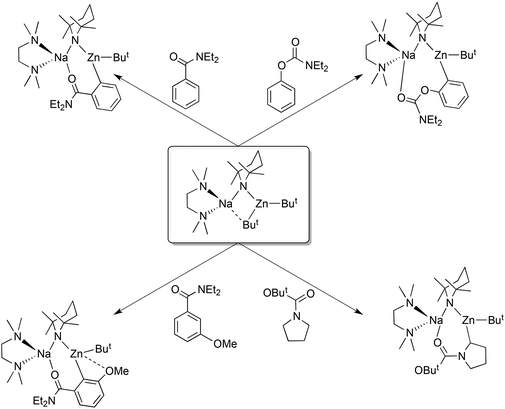 Examples of alkali-metal-mediated ortho zincation.