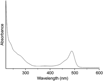 UV/vis spectrum of {P2W17O61Fluo} in PBS.