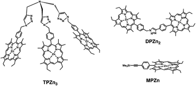 A porphyrin tripod and the reference dimer and monomer.