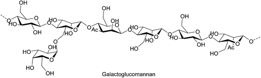 Galactoglucomannan, a branched hemicellulose found in softwood.