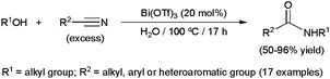 Bi(OTf)3-promoted Ritter reactions in water.