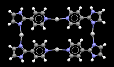 Molecular rectangle in the crystal structure of 1.