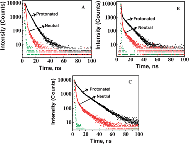 Metal induced fluorescence lifetime Fluorescence quenching of protonated β