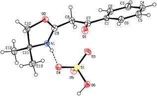 ORTEP representation of a unit cell molecule of 4a, thermal ellipsoids are at the 50% probability level.