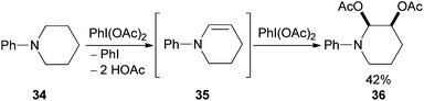 Selective functionalisation of amines with PhI(OAc)2.