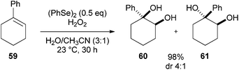 Diphenyl diselenide catalysed dihydroxylation.
