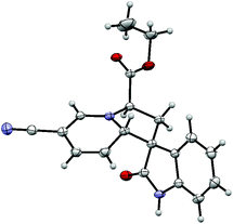 Crystal structure of the minor diastereoisomer of cycloadduct 3g′ (CCDC 927102). Ellipsoids are drawn at the 50% probability level.