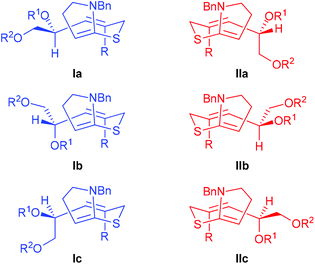 Possible reactive conformations of the N,S-ketene acetal intermediates derived from 18 and 19.