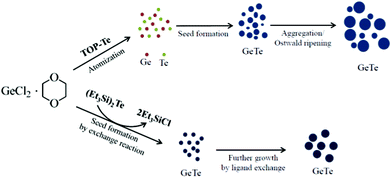 Schematic illustration for the growth processes of GeTe nanocrystals.