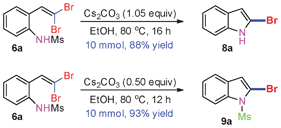 10 mmol scale reactions of 6a.