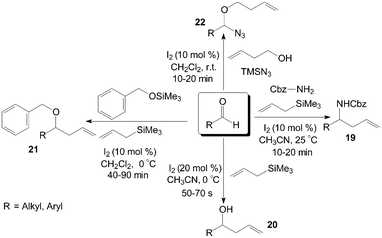 Synthesis of the homoallyl ethers and protected homoallylic amines.
