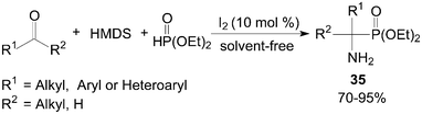 Synthesis of the primary 1-aminophosphonate compounds.