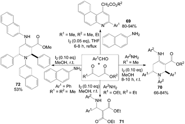 Synthesis of quinolines, piperidines and β-amino carbonyl compounds from aldehydes, β-ketoesters and amines.