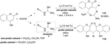 Synthesis of 7-arylbenzopyrano[1,3]diazepines and 3,3′-phenylmethylenebis-(4-hydroxycoumarin) from 4-hydroxycoumarin.
