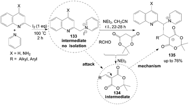 Synthesis of alkyl azaarene pyridinium zwitterions via tandem reaction.