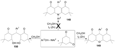 Synthesis of xanthenediones from dimedone.