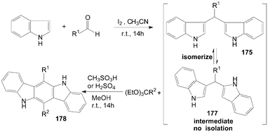 Synthesis of indolo[3,2-b]carbazoles from indole.