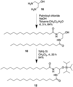 Synthesis of Pad–OTIPS–Pad (12).