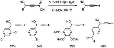 Decarboxylation using by Pd(OH)2/C.