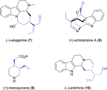 Alkaloids synthesised from the chiral building block 2.