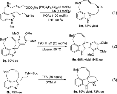 The reaction of 4m and product transformation.