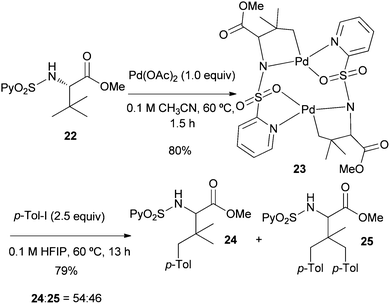 Synthesis and reactivity of the bimetallic complex 23.