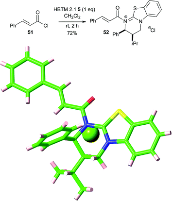 Isolation and representation of the X-ray crystal structure of α,β-unsaturated acyl ammonium salt 52.