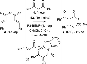 α,β-Unsaturated acyl ammonium salt 52 as organocatalyst.