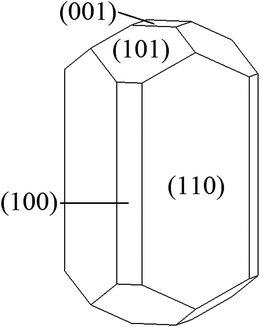 Wulff's construction of the equilibrium morphology for a MnO2 particle.