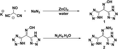 Di 1h Tetrazol 5 Yl Methanone Oxime And 5 5 Hydrazonomethylene Bis 1h Tetrazole And Their Salts A Family Of Highly Useful New Tetrazoles And Energetic Materials Journal Of Materials Chemistry A Rsc Publishing