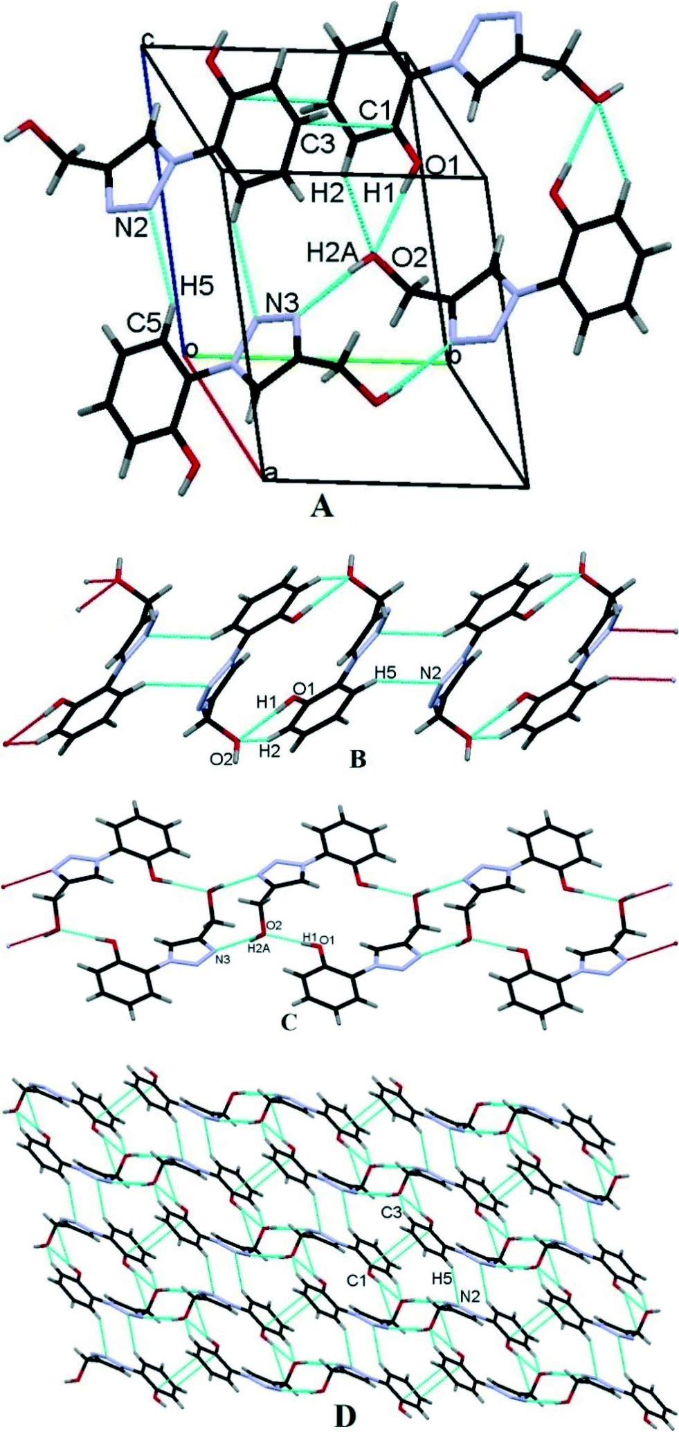 Substituent effect on the formation of helical to layered hydrogen