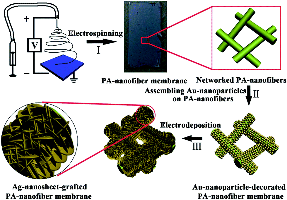 Flexible membranes of Ag-nanosheet-grafted polyamide-nanofibers as 