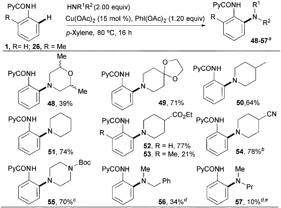 Copper Catalyzed Ortho C H Amination Of Protected Anilines With Secondary Amines Chemical Communications Rsc Publishing