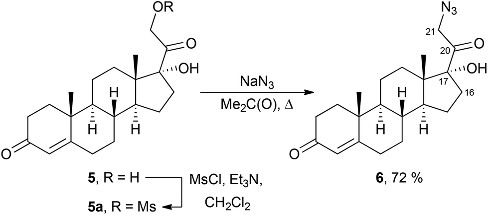 Synthesis Of Novel 1 2 3 Triazolyl Derivatives Of Pregnane Androstane And D Homoandrostane Tandem Click Reaction Cu Catalyzed D Homo Rearrangement Organic Biomolecular Chemistry Rsc Publishing