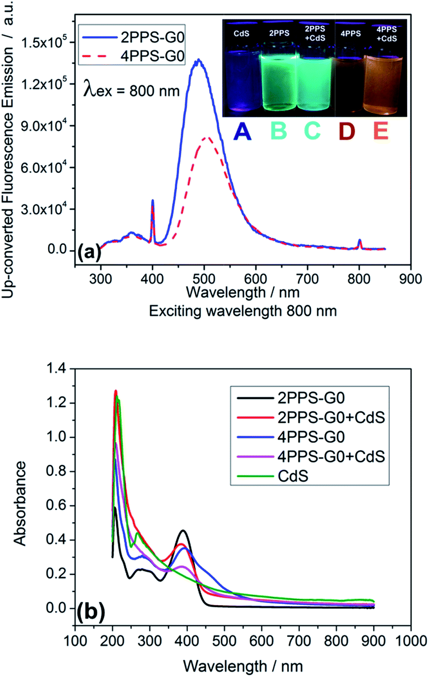 Up Converted Fluorescence Emission Under Linear Common Spectrofluorometer From Pamam Pyridine Derivatives And With Qds Nanoparticles Rsc Advances Rsc Publishing