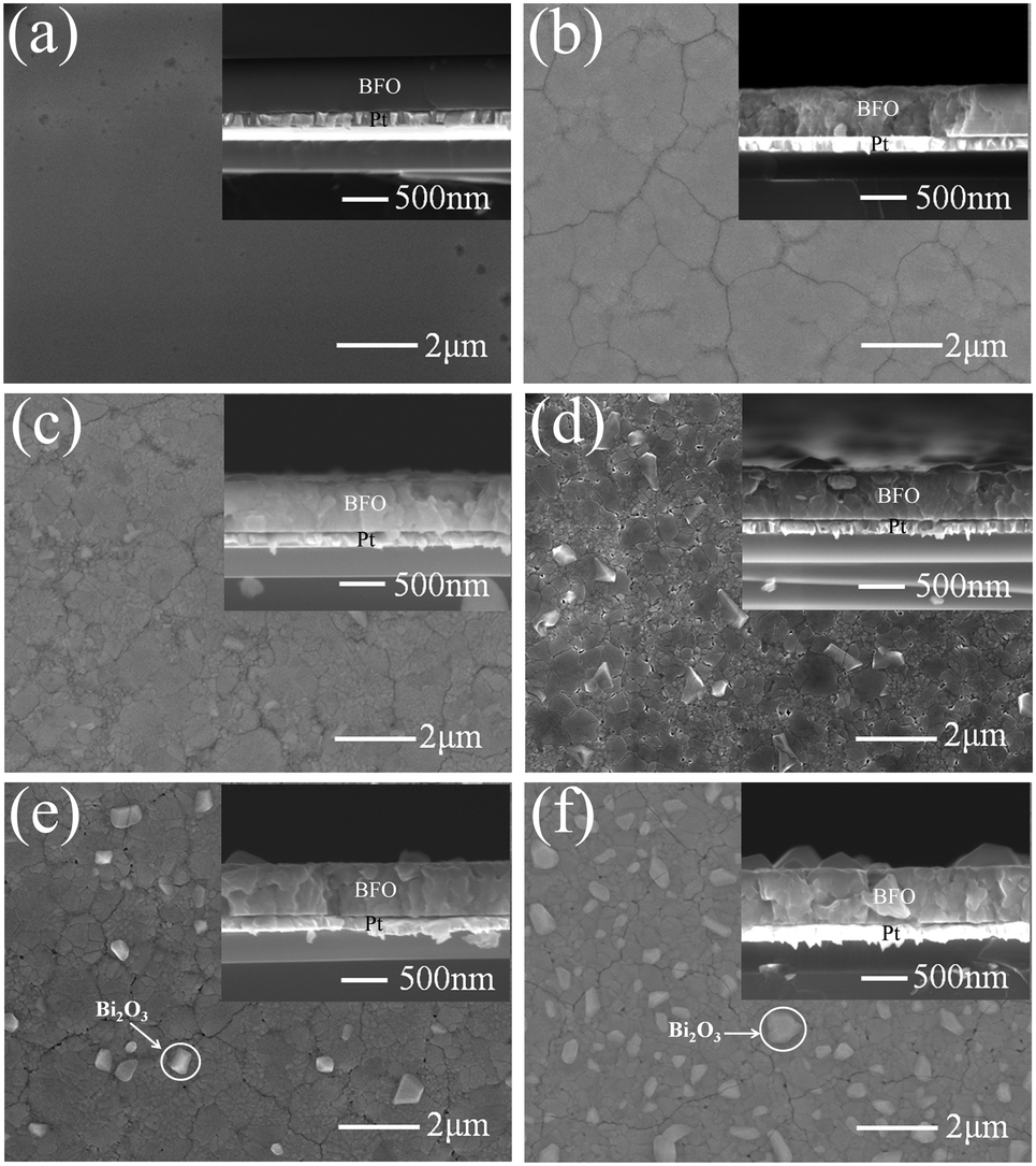 SHSO Annealing temperature effects on (111)-oriented BiFeO 3 thin