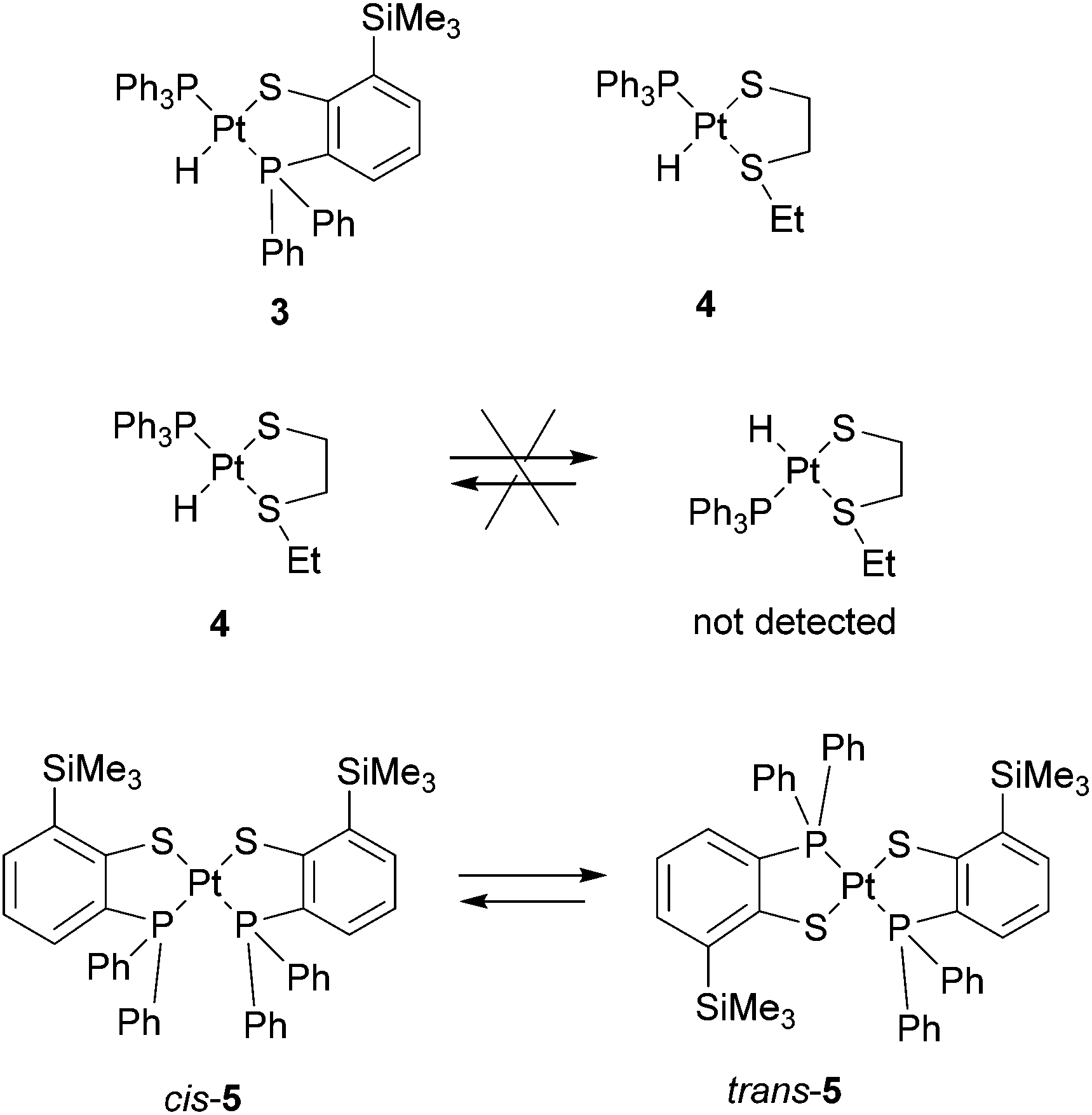 Platinum phosphinothiolato hydride complexes synthesis structure