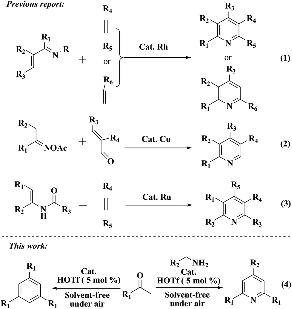 Hotf Catalyzed Sustainable One Pot Synthesis Of Benzene And Pyridine Derivatives Under Solvent Free Conditions Green Chemistry Rsc Publishing Doi 10 1039 C5gck