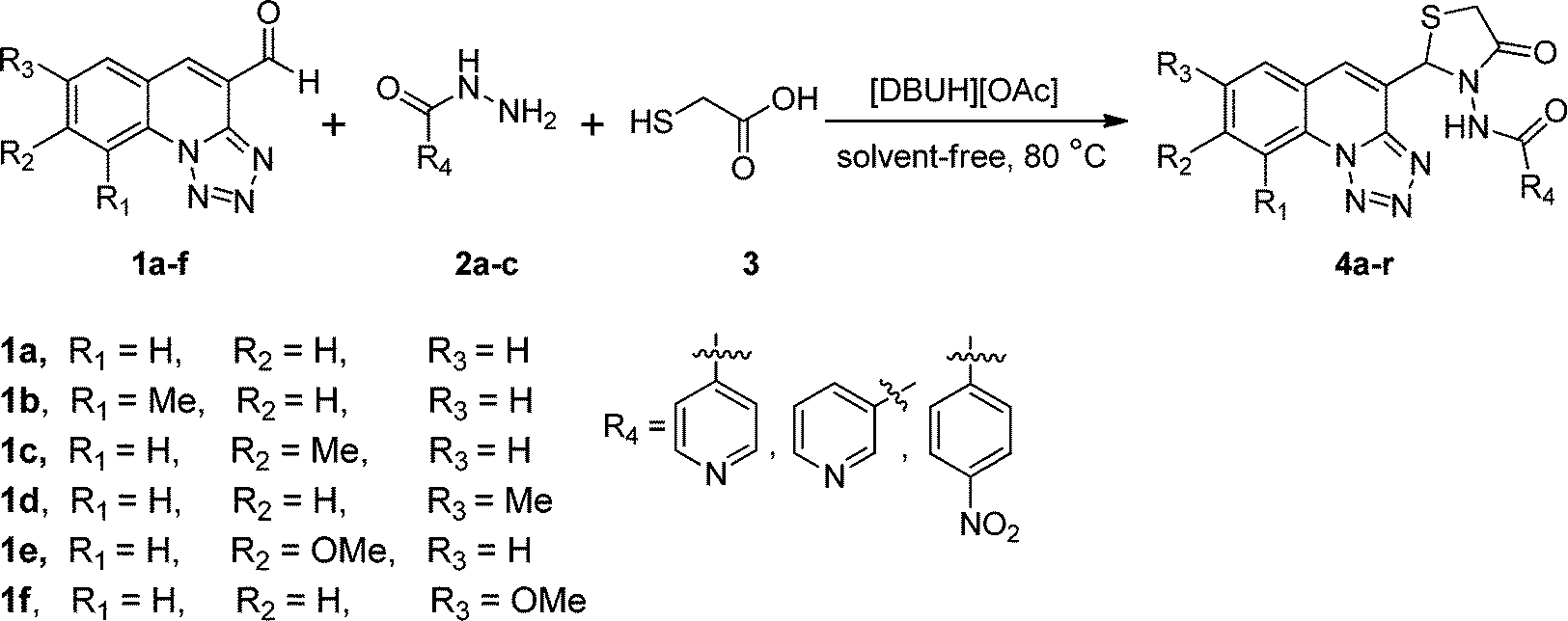 Novel tetrazoloquinolineu2013thiazolidinone conjugates as possible 