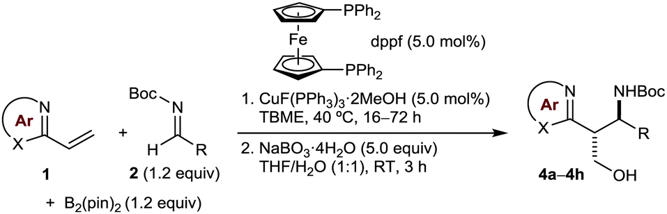Copper catalyzed Borylative Coupling Of Vinylazaarenes And N Boc 