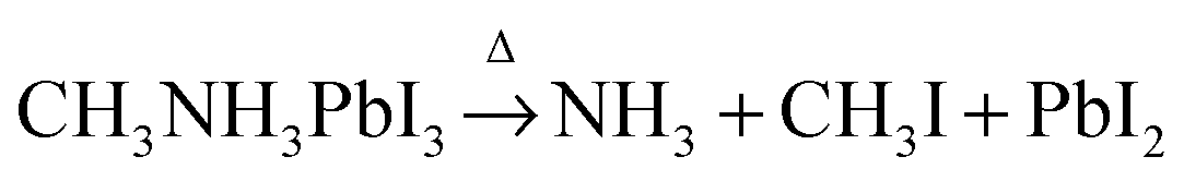 Thermal degradation of CH 3 NH 3 PbI 3 perovskite into NH 3 and CH 3 I ...