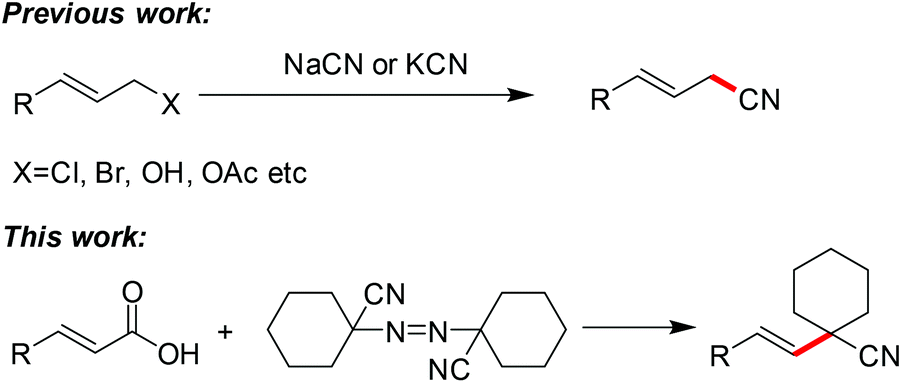 Copper Catalyzed Decarboxylative Cross Coupling Of Cinnamic Acids And Accn Via Single Electron Transfer Organic Biomolecular Chemistry Rsc Publishing