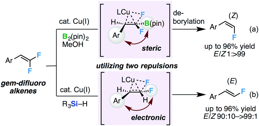 Stereodivergent Hydrodefluorination Of Gem Difluoroalkenes Selective Synthesis Of Z And E Monofluoroalkenes Chemical Communications Rsc Publishing