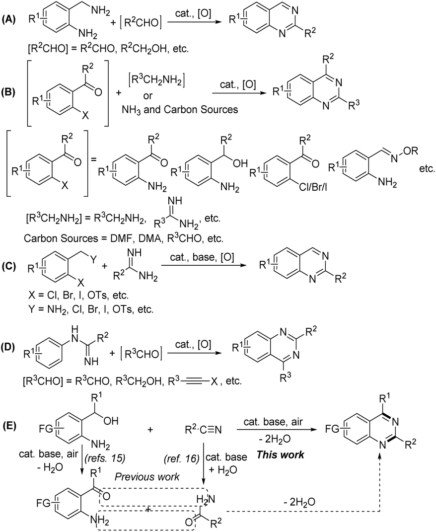 Synthesis Of 2 Substituted Quinazolines By Csoh Mediated Direct Aerobic Oxidative Cyclocondensation Of 2 Aminoarylmethanols With Nitriles In Air Green Chemistry Rsc Publishing