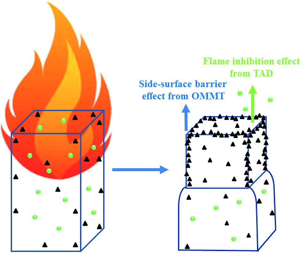 Enhanced flameretardant effect of a montmorillonite