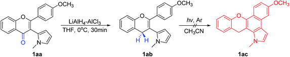 Photo-induced tandem cyclization of 3-iodoflavones with electron rich ...