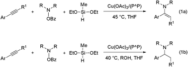 CuH-catalysed hydroamination of arylalkynes with hydroxylamine esters ...